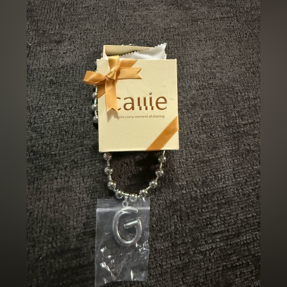 Unisex Oversized Bubble G Initial Ball Chain Necklace – Silver Stainless Steel - Picture 3 of 6
